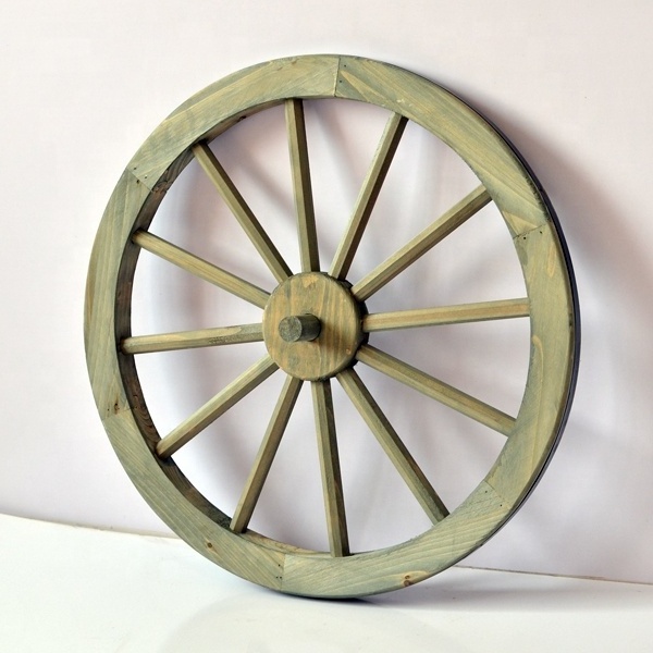 Wooden Wagon Wheels Burnt Brown for Backyard and Patio Decoration