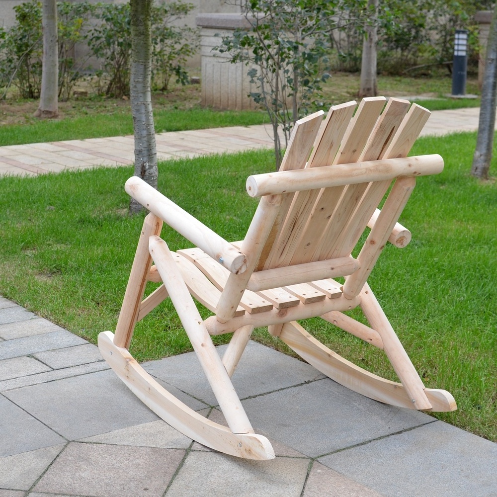 Cedar Log Rocking Chair, Balcony Rockers, Patio Gliders