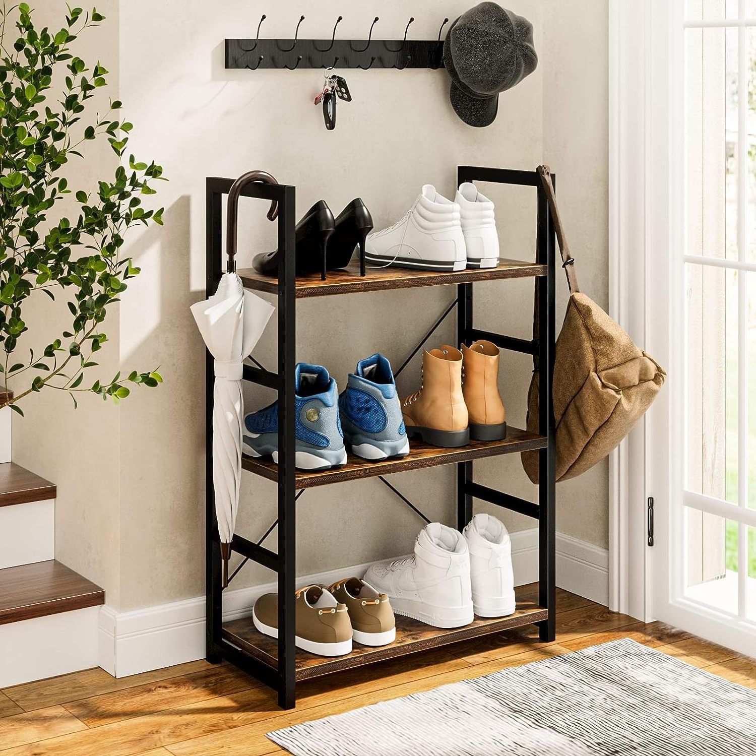 4 Tiers Tall Bookcase Book Shelf Rack Organizer Shelving Unit Free Standing Storage holders racks