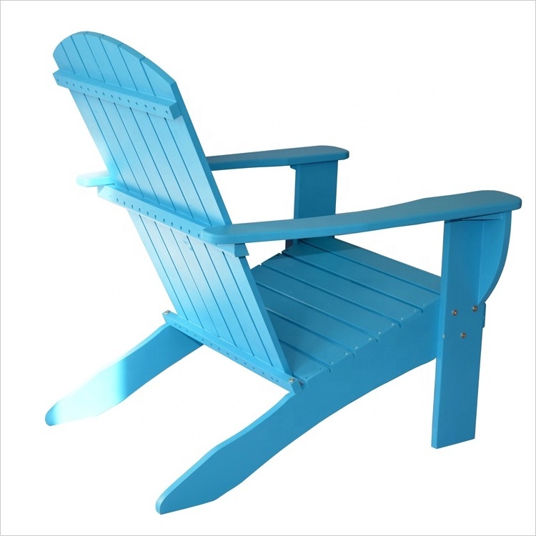 Wooden Adirondack Chairs Blue Finish with Folding Square Corner Tables