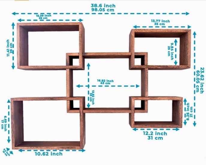 Intersecting Cubes by MDF Wood , Wall Storage Shelves, black and white, high standard, custom specification.