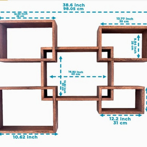 Intersecting Cubes by MDF Wood , Wall Storage Shelves, black and white, high standard, custom specification.