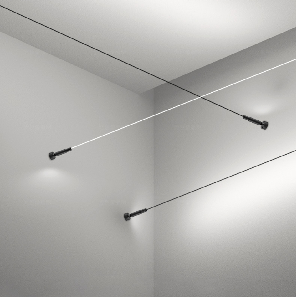 New Arrival Fashionable Black White Wall Washer Cob Led Strip Profile Stainless Steel Suspended Led Skyline Linear Light indoor