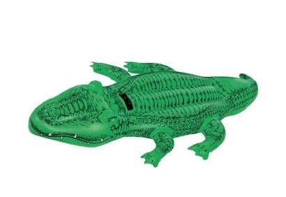 Hot sale factory custom eco-friendly PVC Inflatable summer water park crocodile design rider on pool float with handle