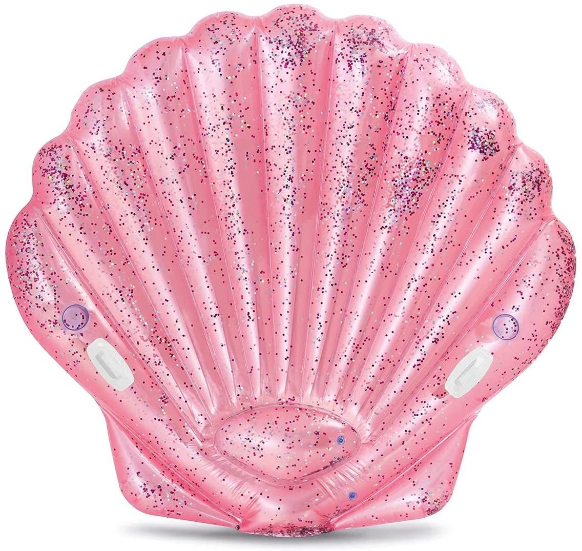 Wholesale pink seashell Summer Beach custom Swimming Pool lounger Floats with handles