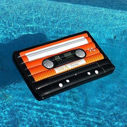 Mixtape Cassette Tape Pool Float Inflatable Pool Lounge Raft for Party