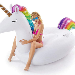 Large rideable blow up summer beach party lounge raft decorations giant inflatable unicorn pool float