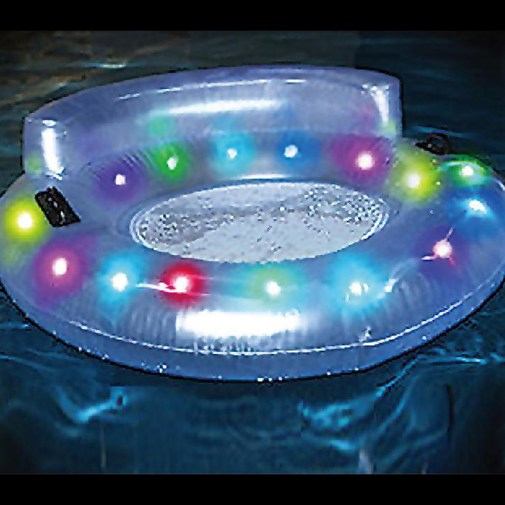 Customized Outdoor Inflatable Island Led Floating Water Lounge Chair with LED Light