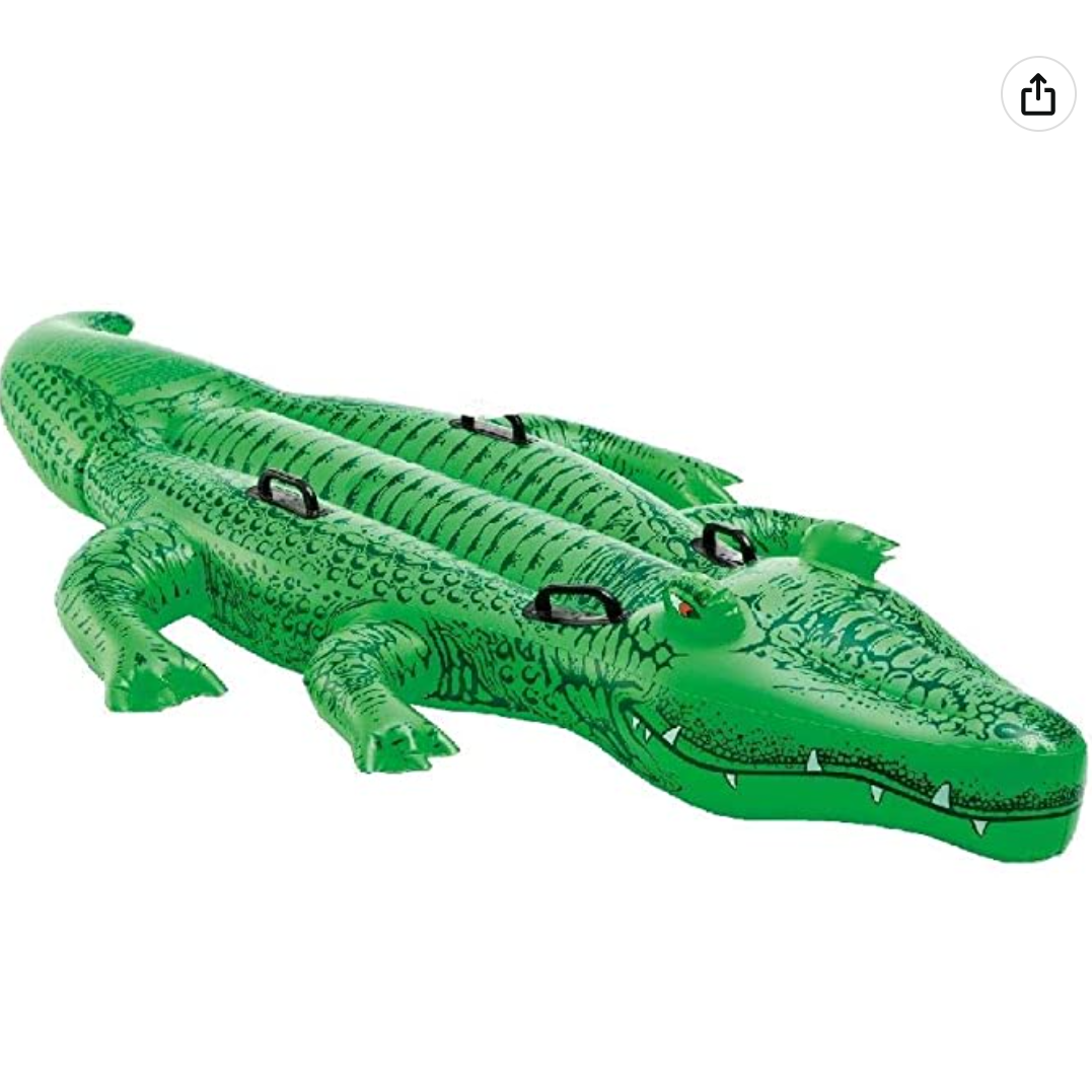 Giant Gator Crocodile Inflatable Ride-On Pool Float for Kids