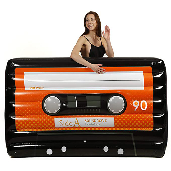 Mixtape Cassette Tape Pool Float Inflatable Pool Lounge Raft for Party