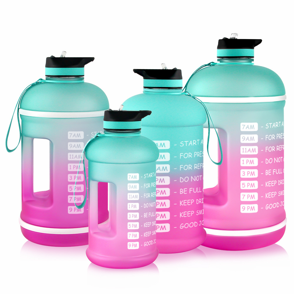 2023 hot sales BPA free half gallon/2.2L liter motivational water bottle 1300ml one gallon gym water bottle with lid