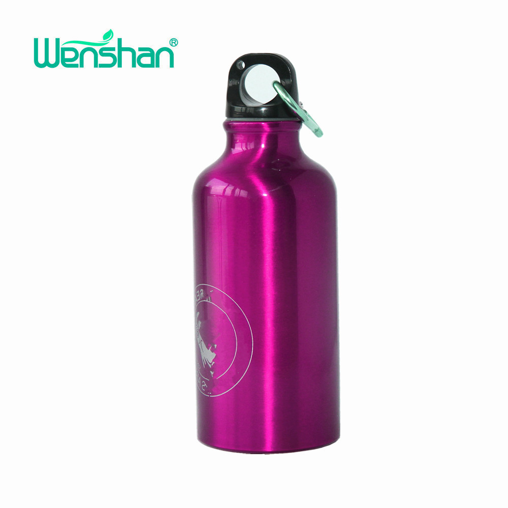 500ml Aluminum Material Sport Water Bottle With Carabiner,Red