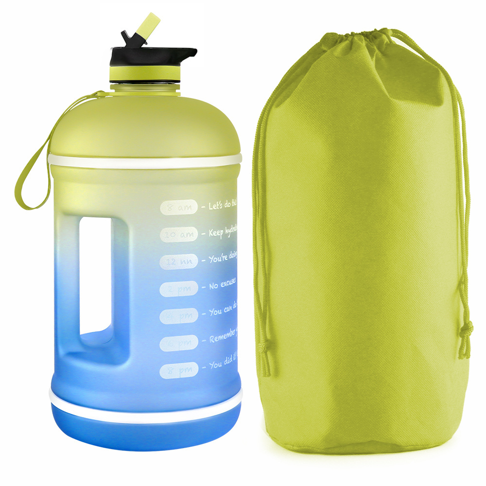 2023 hot sales BPA free half gallon/2.2L liter motivational water bottle 1300ml one gallon gym water bottle with lid