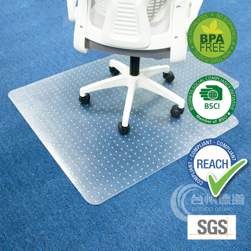 Free Sample, Low MOQ, PVC Chair Mats for Carpet