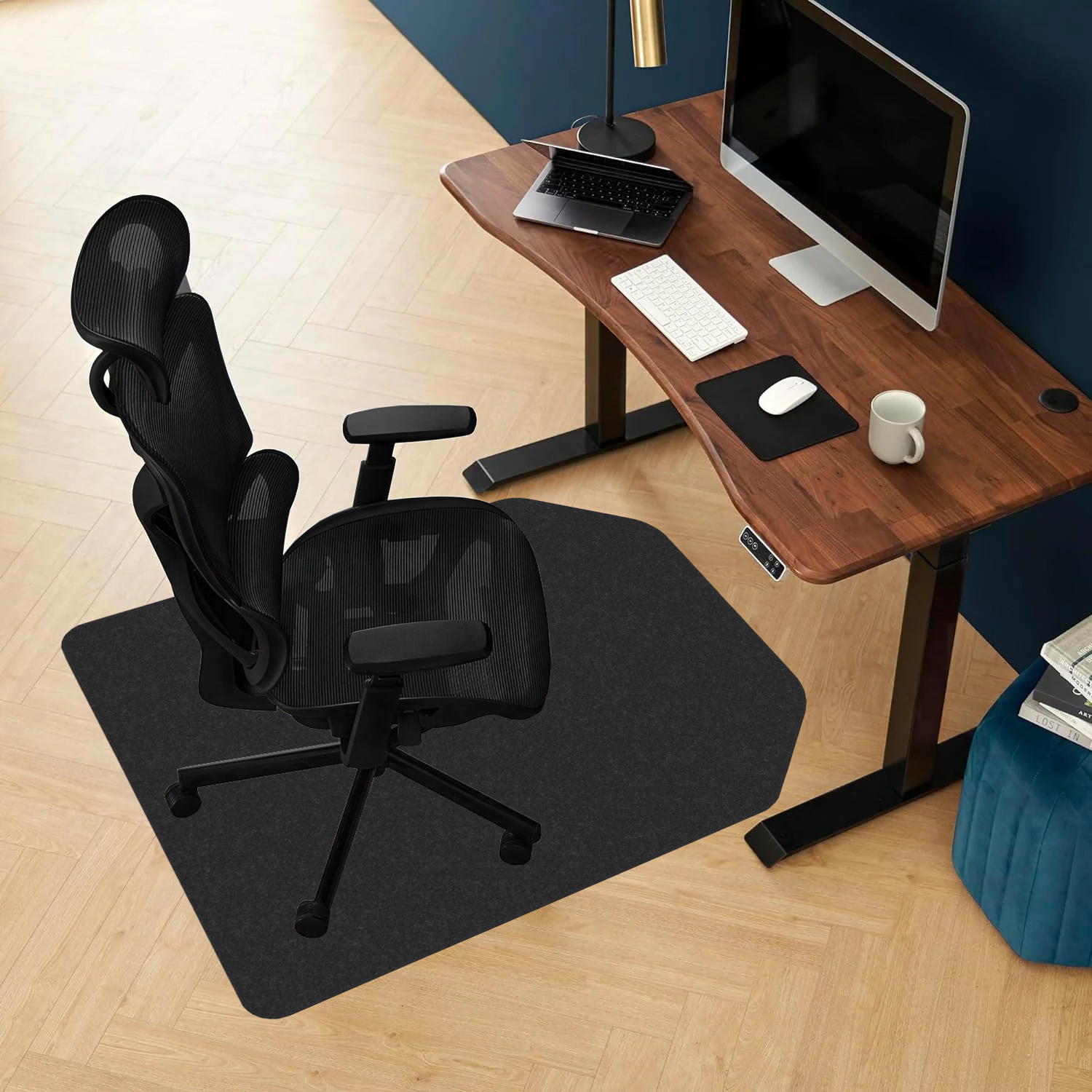 Office Chair Mat for Rolling Chairs,Large Anti-Slip Backing Under Desk Low-Pile Office Rug Floor Mat