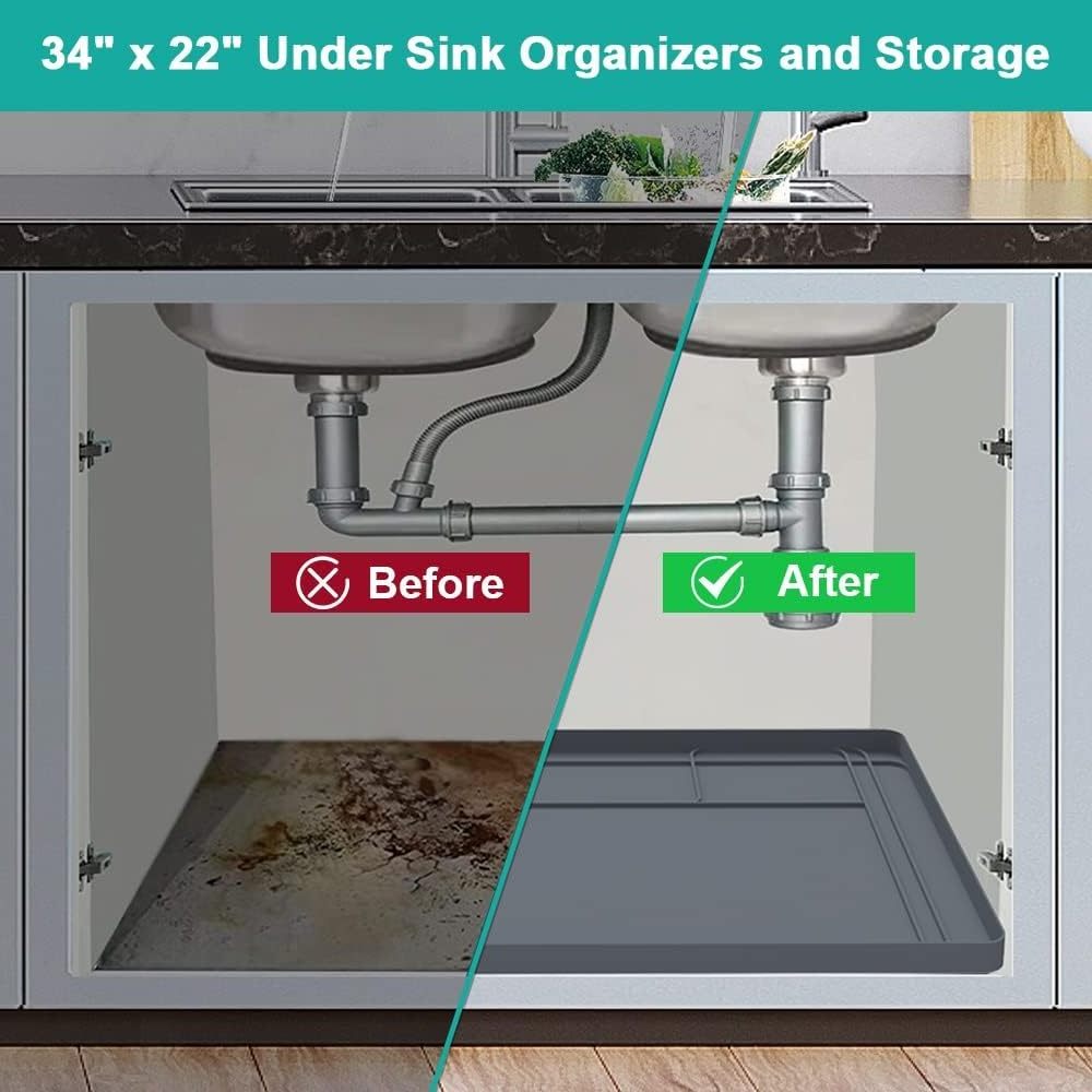 Under Sink Mats for Kitchen Waterproof, 34