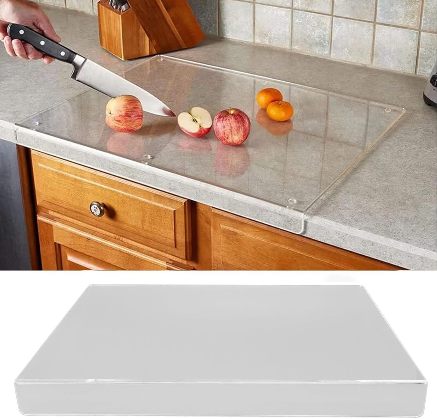 Acrylic Cutting Boards with Counter Lip Non Slip Clear Cutting Boards Protect Countertop Chopping Board