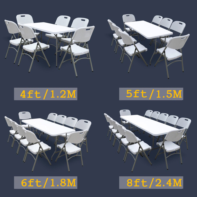 portable outdoor garden furniture poker white rectangular plastic banquet catering bbq camping picnic folding table