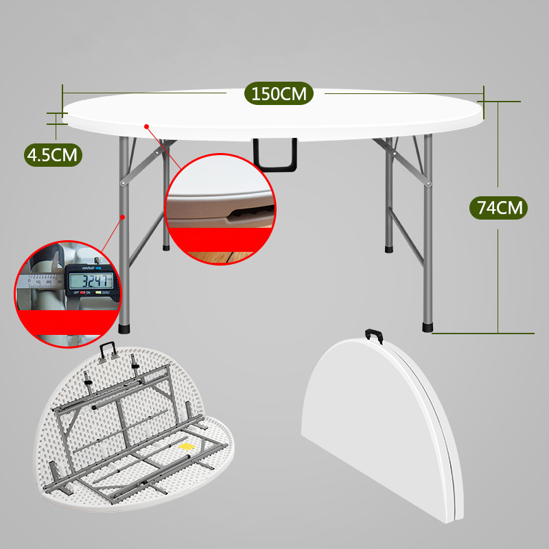 Wholesale Cheap Round Plastic Folding Table for Wedding Banquet Tables and Chairs for Events