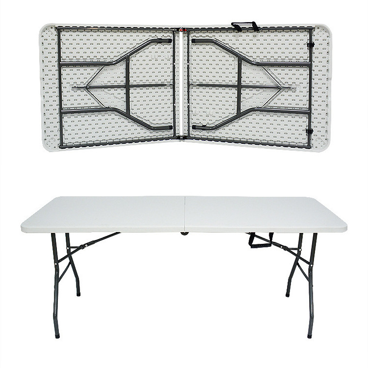 portable outdoor garden furniture poker white rectangular plastic banquet catering bbq camping picnic folding table