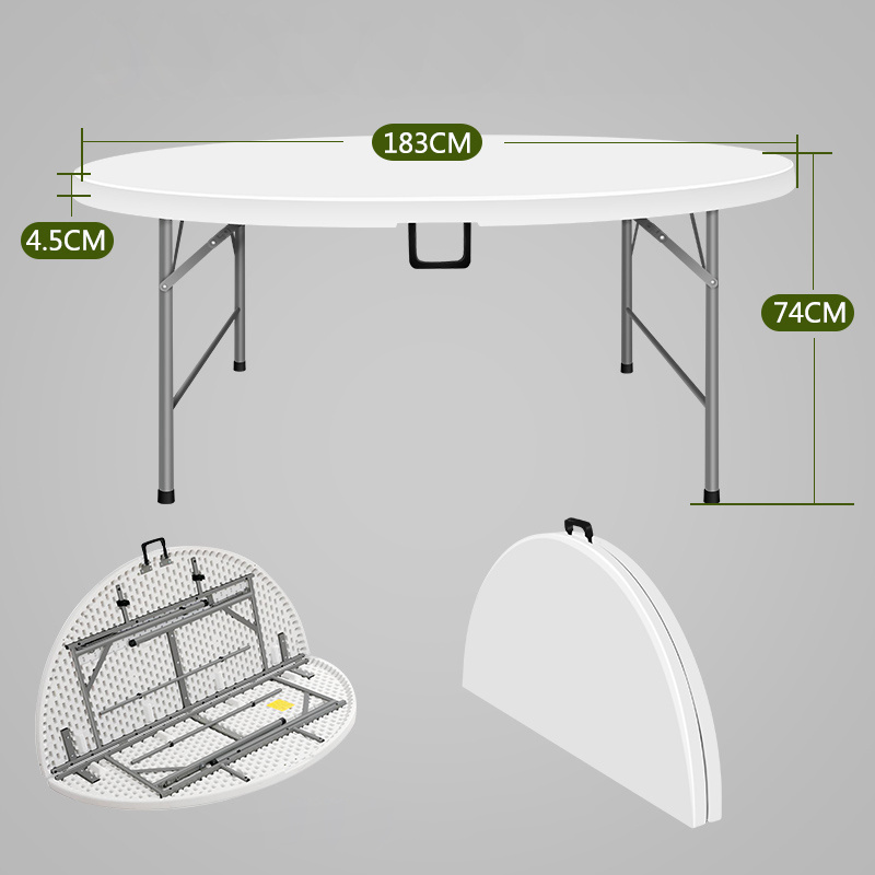 Wholesale Cheap Round Plastic Folding Table for Wedding Banquet Tables and Chairs for Events