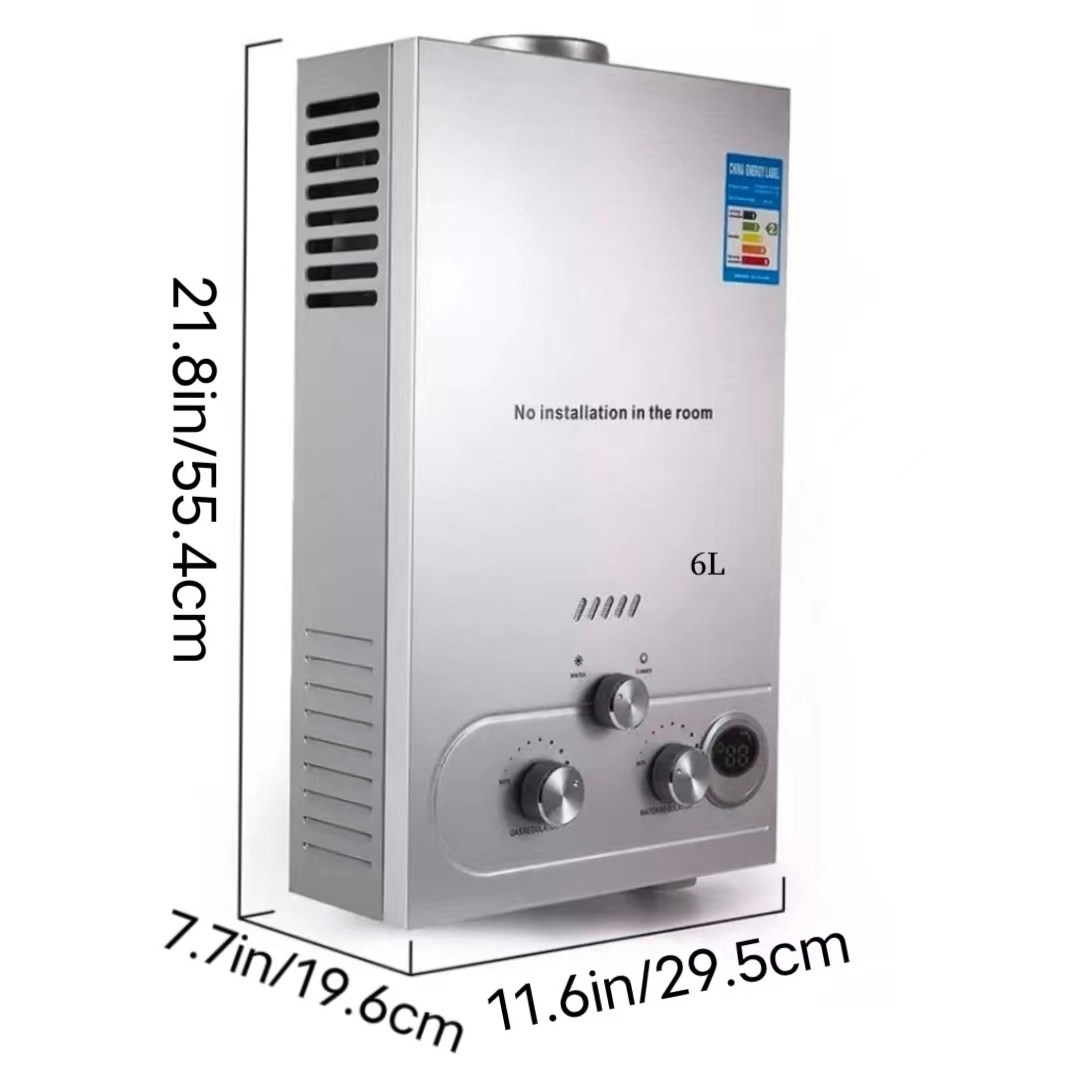 18L Gas Instant Water Heater Natural / Propane / Butane Gas Water Heater with Digital Temperature Display LNG / LPG Water Heater