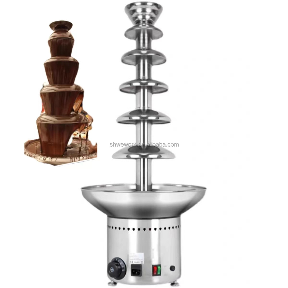 WeWork 4/5/6/7 Tier Stainless Steel Chocolate Fountain Fuente de Chocolate Chocolate Waterfall Ffountain Machine