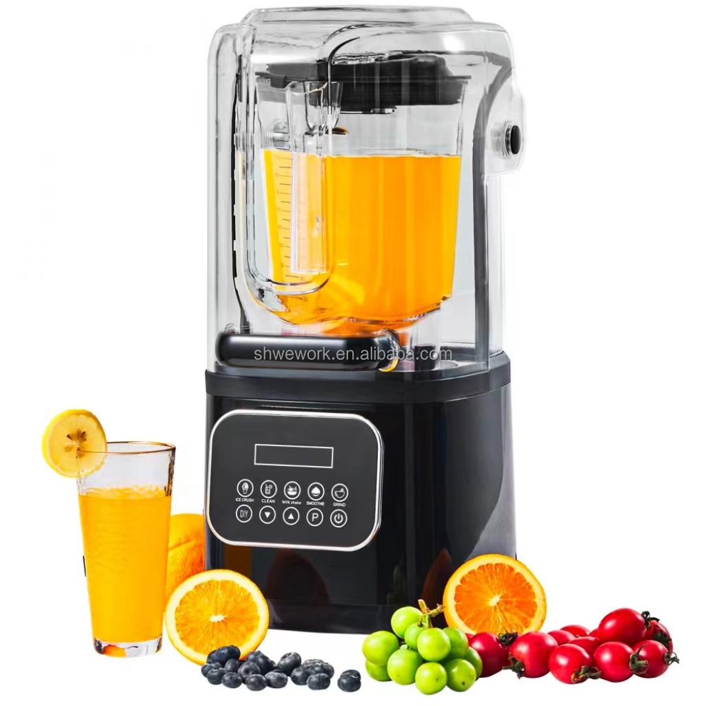 Professional Blender with Shield Commercial Countertop Blenders Ice Shaver Crusher Snow Cone Maker for Shakes Smoothies Peree