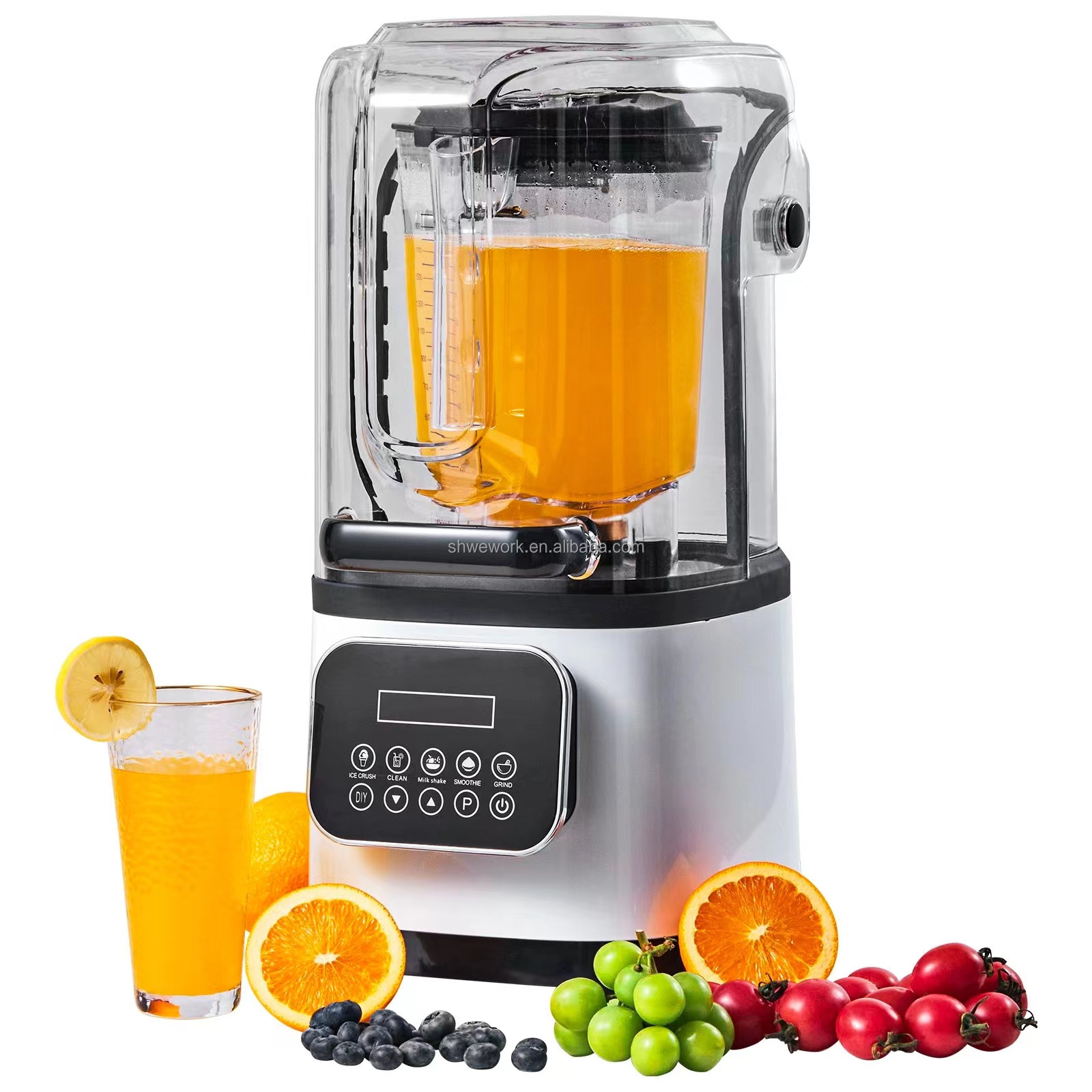 Professional Blender with Shield Commercial Countertop Blenders Ice Shaver Crusher Snow Cone Maker for Shakes Smoothies Peree