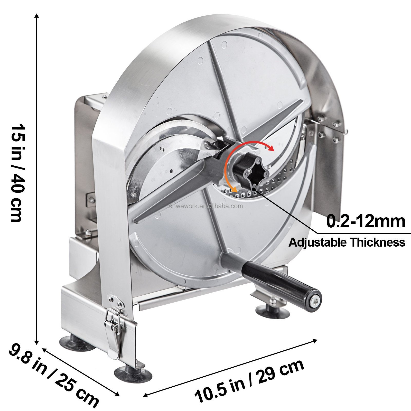 WeWork Vegetable Fruit Slicer with Adjustable Thickness Commercial Manual Vegetable Fruit Slicer for Lemon Onion Cabbage