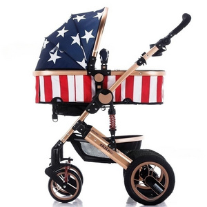 2024 Luxury Baby Stroller High View Prams Fold 3 In 1 Baby Pram Stroller