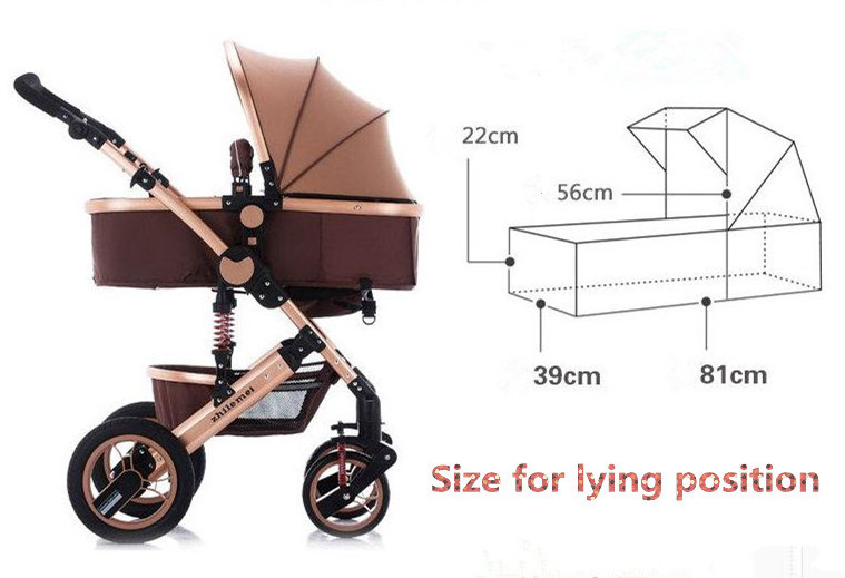 2024 Luxury Baby Stroller High View Prams Fold 3 In 1 Baby Pram Stroller