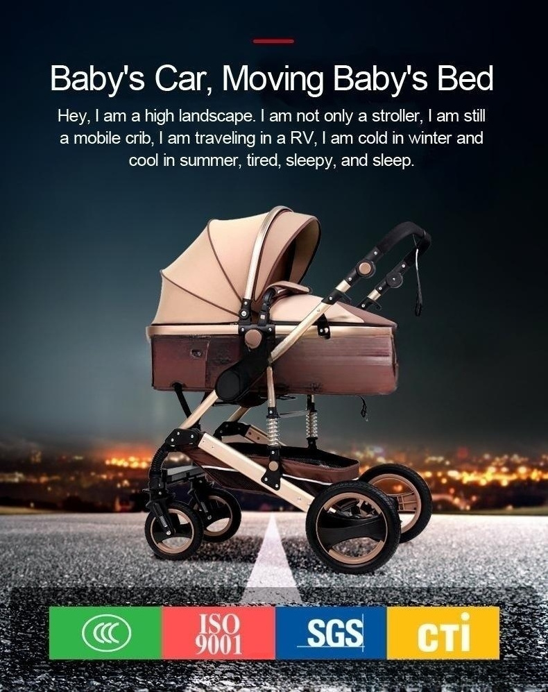 Hot Sell Baby Stroller 3 In 1 With Car Aluminum Folding Baby Stroller En1888