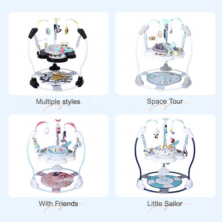 Hot Selling Aluminum Alloy Multifunctional Baby Ativity Center Jumper Walker Wholesale With Music Baby Bouncer Walker For Kids