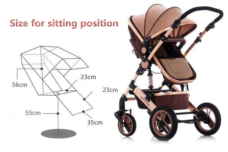 2024 Luxury Baby Stroller High View Prams Fold 3 In 1 Baby Pram Stroller