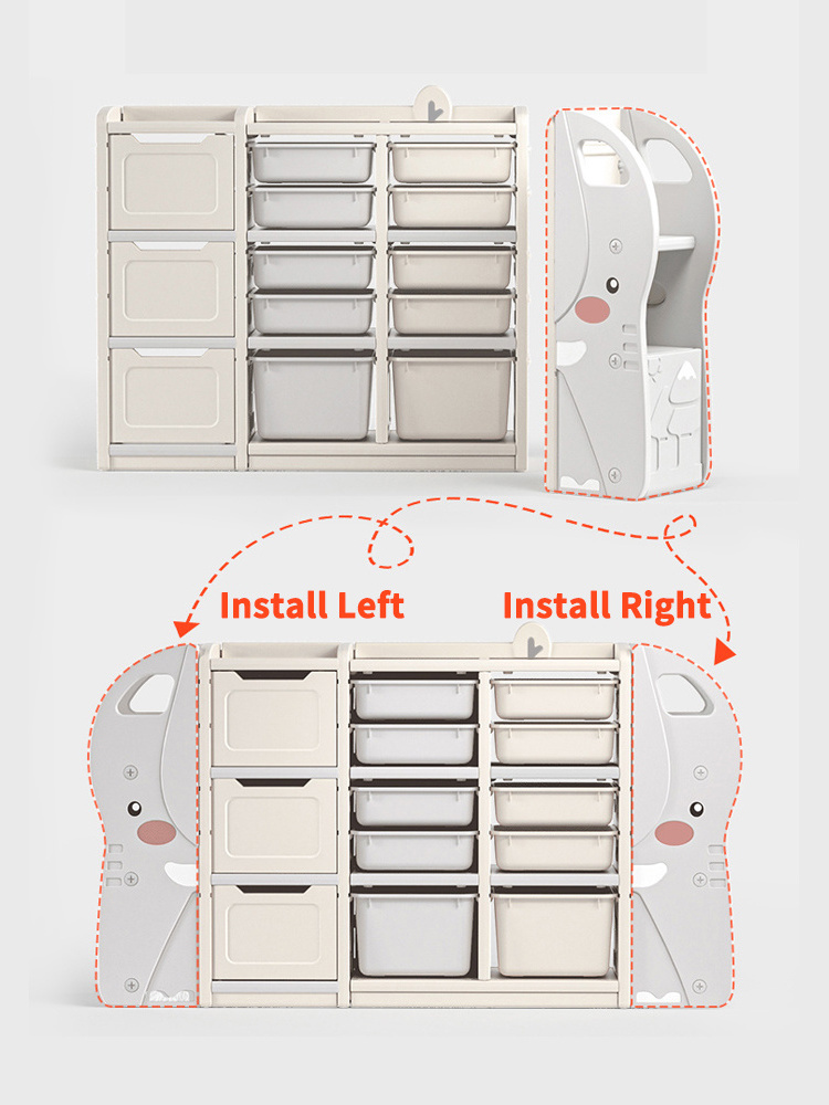 Easy Assembly Kids Toys Storage Rack Toy Animal Cheap Kids Cabinet Drawers For Child Toy Baby Organizer Plastic Drawer Cabinet