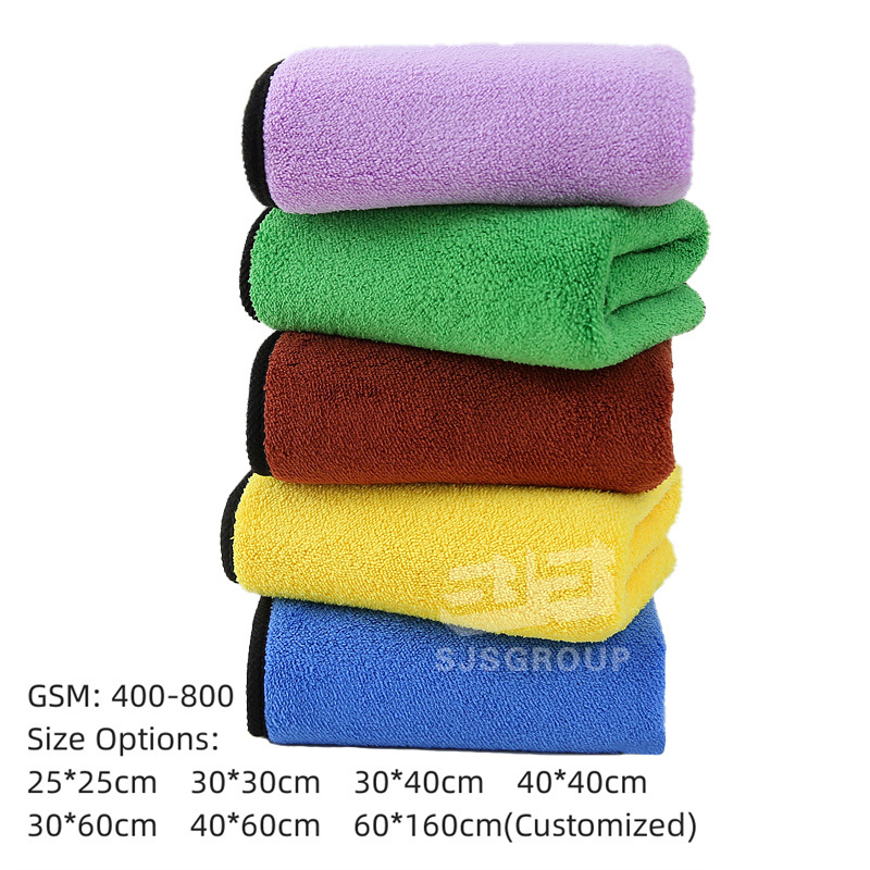 High absorption double layer auto cleaning automotive microfibre car body wash towel care polishing with logo