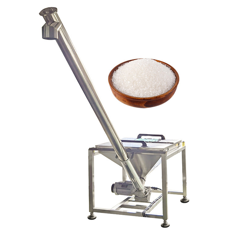 inclined stainless steel small flexible salt screw conveyor powder machine with hopper