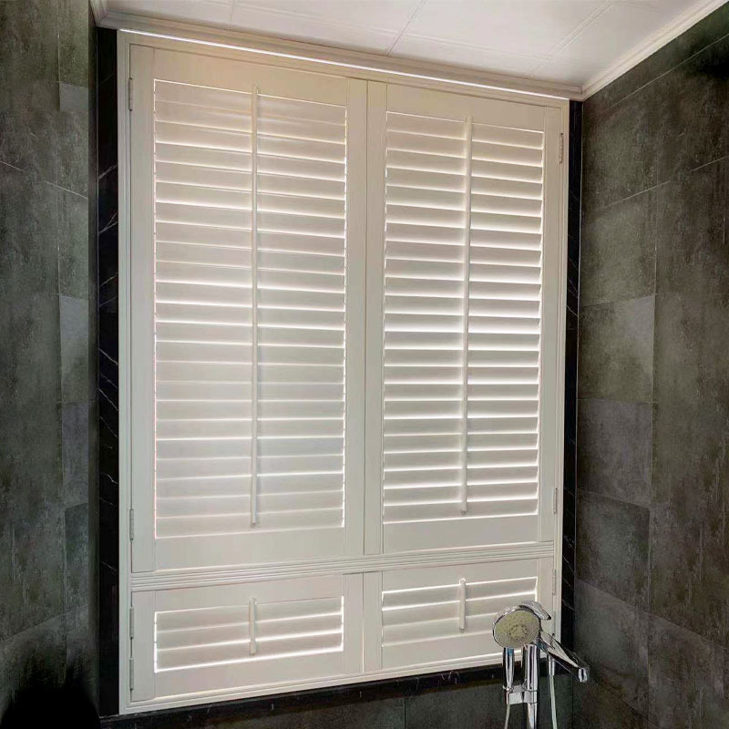 Factory Wholesale Plantation Shutters Jaslousie Louver Windows Basswood Wood Horizontal Shutters For Windows Pvc Shutter