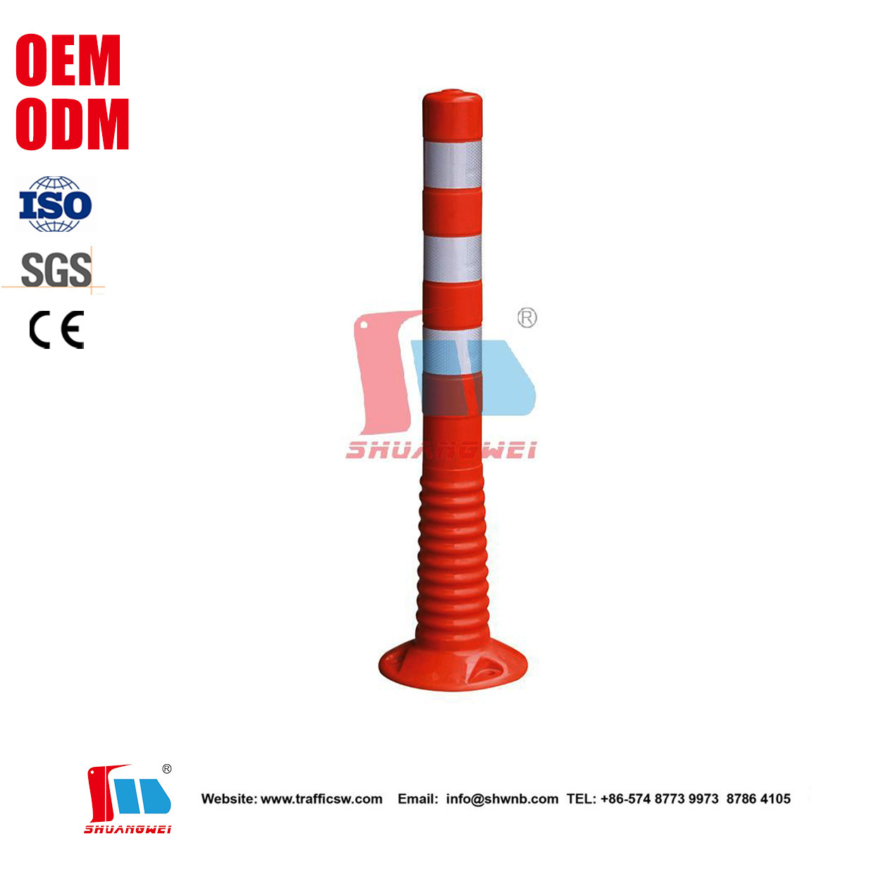 High Visibility 750mm PU Security Driveway Parking Reboundable Safety Bollard Traffic Delineator Post Road Flexible Bollard