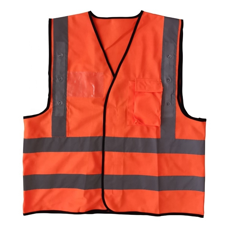 650mm High Visibility Road Reflective Orange High Vis Safety Vest Construction Workers Reflective Safety Vest For Warning