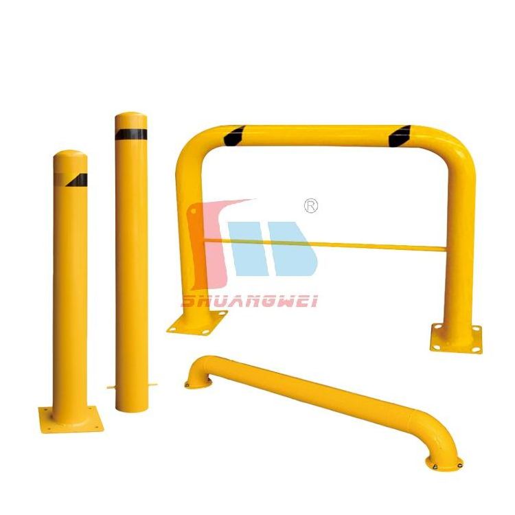 Yellow Color Driveway Parking Bollards Post Removable Security Posts Power Coated Painted Road Safety Fixed Steel Bollard