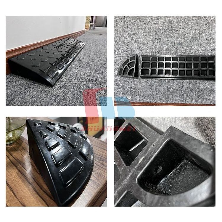 Durable Heavy Duty Roadway Rubber Road Safety Outdoor Flooring Threshold Ramp Ramps Loading Car Traffic Road Car Kerb Ramp