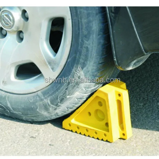 Heavy Duty 10t RV Yellow Tire Roadblock Rubber Wheel Chock Parking Block Truck Wedges Blocks Tyre Saver Stoppers