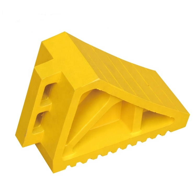 Heavy Duty 10t RV Yellow Tire Roadblock Rubber Wheel Chock Parking Block Truck Wedges Blocks Tyre Saver Stoppers