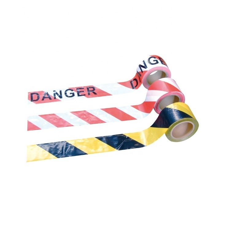 Danger Caution Signal Plastic White Red Coloured PE Barrier Warning Single Side Printed PE Barricade Tape For Roadway Safety