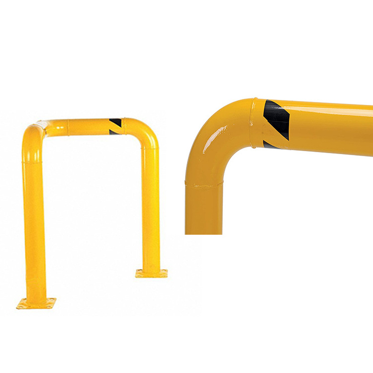 Customized Bollards Yellow Tube Corner Guardrails Steel Tube Corner Guardrails Carbon Steel Bollard With Reflective Strip