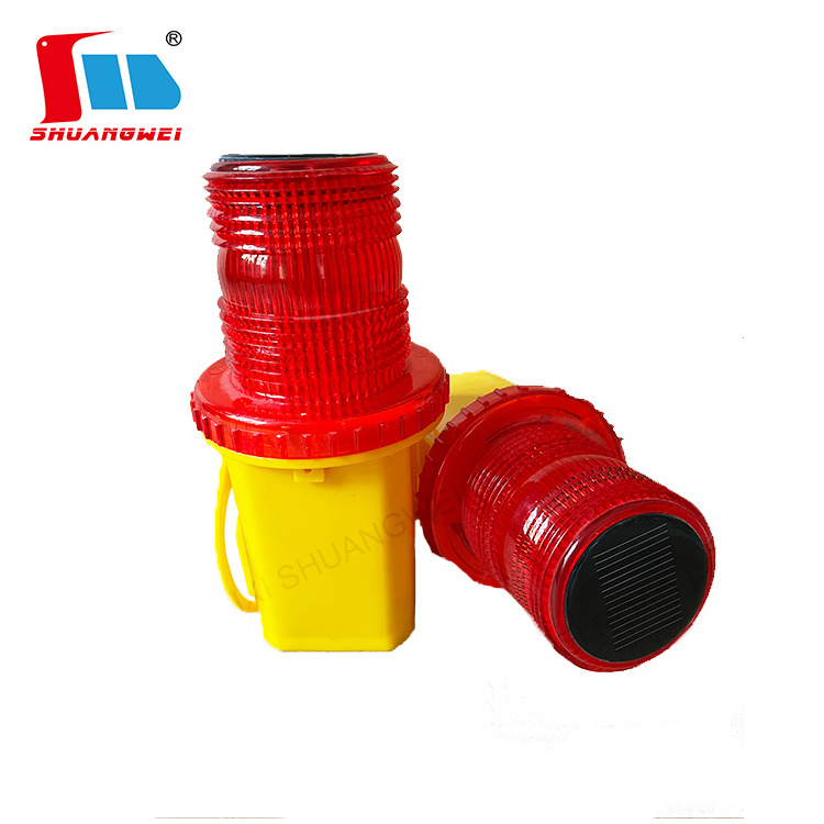 LED Solar Warning Light Flashing Red Traffic Indicator Light Barricade Lights