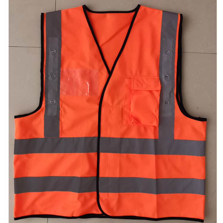 650mm High Visibility Road Reflective Orange High Vis Safety Vest Construction Workers Reflective Safety Vest For Warning