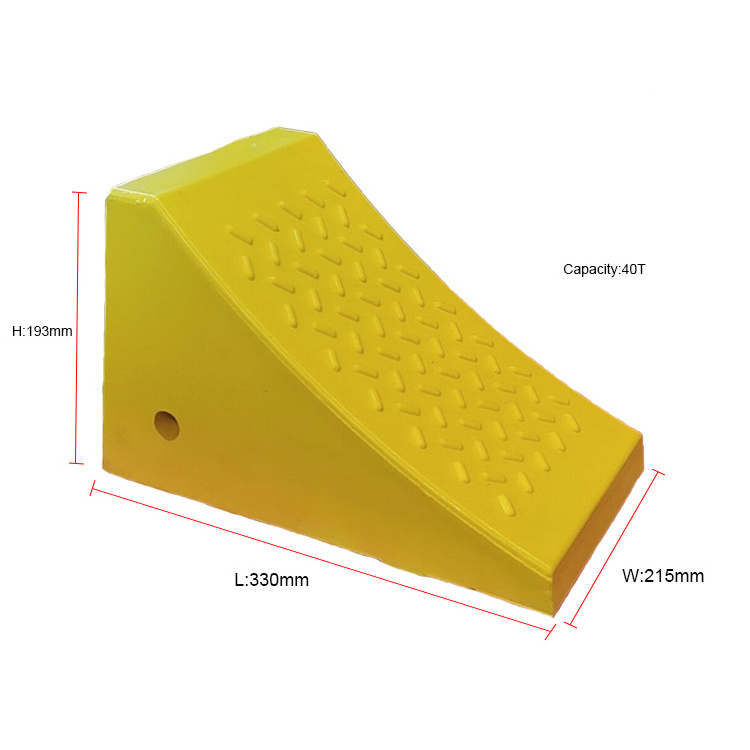 Heavy Duty 40T Solid Rubber RV Yellow Tire Block PU Chock